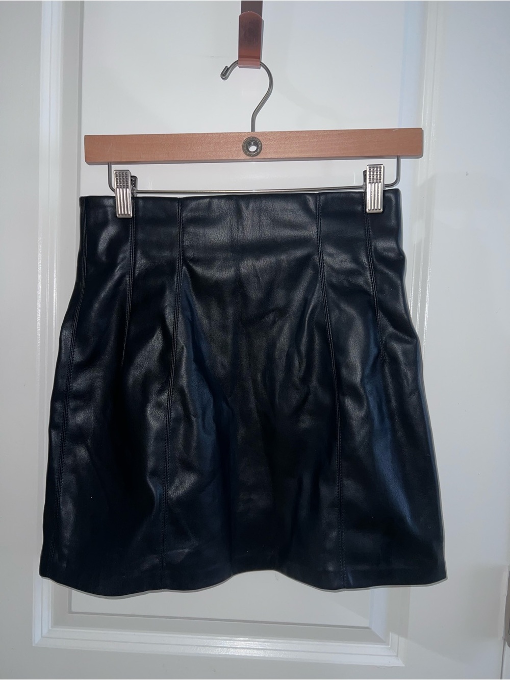 Zara Black Faux Leather Mini Skirt